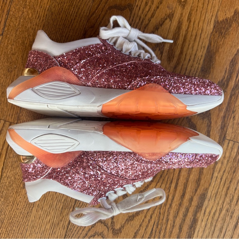Size 36 / US 6 Kurt Geiger London Iris Glitter Sneakers, pink sparkle!